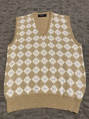 Vintage 80s Puritan Argyle Pattern Orlon  Blend Sweater Vest Large USA Golf - Image 1 of 4