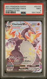 PSA 9 Charizard VMAX #SV107 Full Art 2021 Pokemon SwSh Shining Fates Shiny Vault - Picture 1 of 2