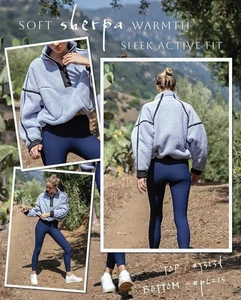 Free People Movement Mountain High Half Zip Fleece Jacket Grey Blue size XS £88 - Picture 1 of 24