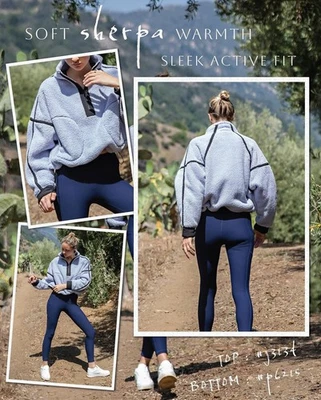 Free People Movement Mountain High Half Zip Fleece Jacket Grey Blue size XS £88 - Image 1 of 4