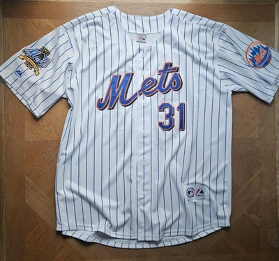 Camiseta deportiva Mike Piazza New York Mets #31 2002 40 aniversario para hombre blanca antigua XL ⚾🔥 Foto 1 de 2