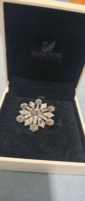 Prendedor/broche copo de nieve de cristal Swarovski vintage edición anual 2001, nuevo Foto 1 de 4