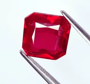 Rubí rojo natural certificado 9,76 quilates piedra preciosa suelta corte octágono rubí AAA+ calidad - Imagen 1 de 9