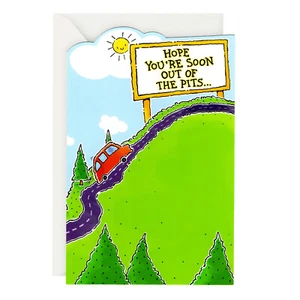Nice GET WELL Card, "On the Road to Recovery" di American Greetings + Busta - Foto 1 di 4