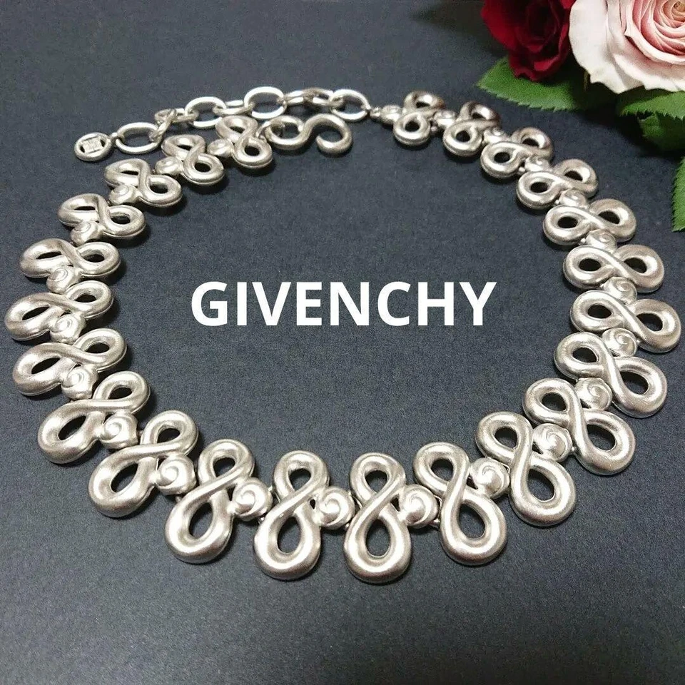 GIVENCHY Necklace AUTH Vintage Rare SilverPendant choker Logo G Circle WOMENS!!! - Image 1 of 4