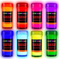 Glow Dark Paint Set Reflective Acrylic Paints Outdoor Indoor Use Canvas Walls