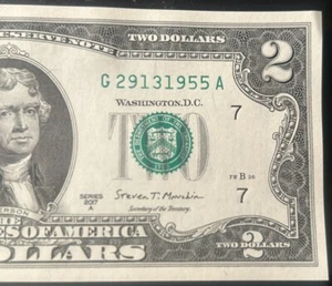$ 2 ausgefallene Seriennummer nachlaufend Geburtstag Jahresnote 1955 G29131955A Serie 2017A - Bild 1 von 3