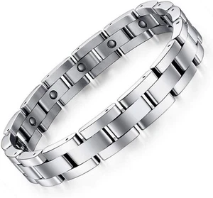 Magnetarmbänder für Herren Schlank Titan Edelstahl Magnetarmband - Bild 1 von 7