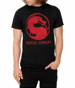 Mortal Kombat Classic Logo Distressed T-Shirt - Picture 1 of 2
