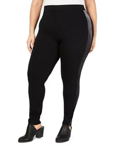 Style & Co. Women's Leggings Black Size 22W Plus Ponte Velvet Striped 44X28 - Picture 1 of 1