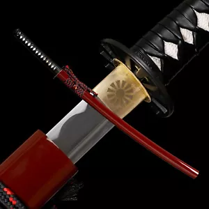41'' Red Katana Japanese Samurai Sharp Sword High Carbon Steel Blade Sharp - Picture 1 of 13