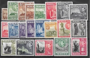 MALTA SG217/31 1938-43 DEFINITIVE SET OF 21 MTD MINT - Bild 1 von 1