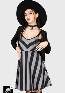 KILLSTAR Nevermore Mini Dress Women’s XXL Gray Sleeveless Witchy Dark Academia - Picture 1 of 8