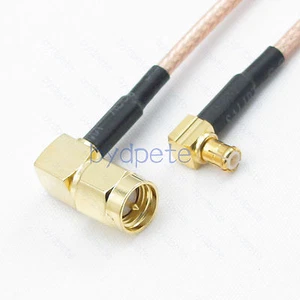 MCX male to SMA male plug RA Right Angle RG316 Pigtail Coaxial Cable Kable 50ohm - Picture 1 of 9