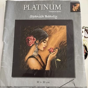 Lanarte Counted Cross Stitch: Spanish Beauty  Pattern and Some Floss - Picture 1 of 5