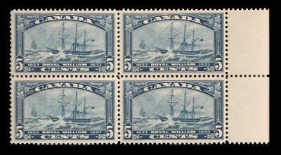 CANADA KGV 1933 Sc 204 SS ROYAL WILLIAM Centenary MNH BL4 Block of Stamps CV$80* - Image 1 of 3