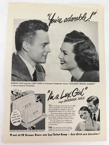Lux Soap Vtg 1949 Print Ad Im A Lux Girl Says Barbara Hale - Picture 1 of 3