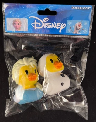 Disney — Эльза и Олаф — замороженные — резиновые утки — высота около 3 дюймов — Duckalooz - Изображение 1 из 4