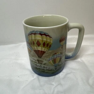 Vintage Otagiri Heißluftballon Becher, Kaffee Tee Tasse, bunt, rot, blau - Bild 1 von 9