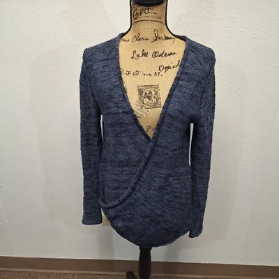 Suéter envolvente sintético Free People tejido elástico manga larga azul para mujer talla M Foto 1 de 4