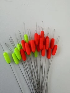 FLOUNDER & PLACE ATTRACTOR CYLINDER BEADS  WIRED YELLOW-RED 16.1mmEASY THREAD 25 - Picture 1 of 6