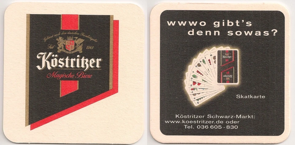 Köstritzer Bier - Bierdeckel "Schwarz-Markt: Skatkarte" - Bild 1 von 1