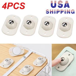 4PCS Mini Swivel Caster Wheels Self Adhesive Stainless Steel 360 Degree Rotation - Picture 1 of 10