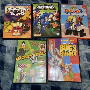 Kid DVD Lot - Looney Tunes, The Wiggles, Angry Birds, Batman DC 5 Dvds - Picture 1 of 11