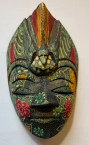 Balinese Dewi Sri Goddess Mask With Bird Tribe Costume Vtg Multi Color - Picture 1 of 6