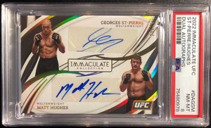 2022 Immaculate UFC Georges St Pierre/Matt Hughes Dual Auto 20/25 PSA NM-MT 8