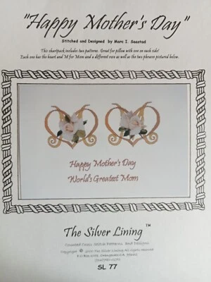 Cross Stitch Pattern - Happy Mother's Day by Silver Lining. St. Ct. 156 x 132. - Image 1 of 2