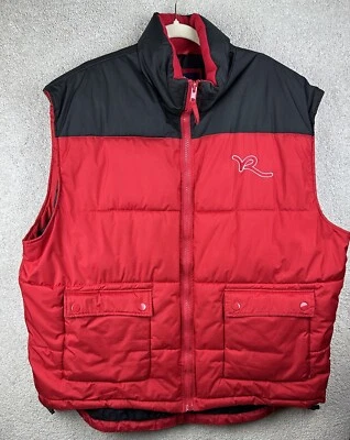 Rocawear Chaleco Puffer Chaqueta Para Hombres 3XB Rojo Negro Cremallera Completa Ropa de Calle Clima Frío Foto 1 de 4