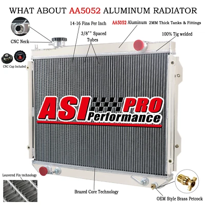 3 Row Aluminum Radiator For 1995-2004 2003 Toyota Tacoma 2.4-3.4L I4 V6 AT/MT - Image 1 of 4