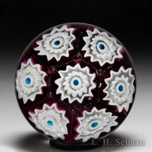Unidentified, possibly Murano, close packed purple cogs miniature paperweight - Picture 1 of 2