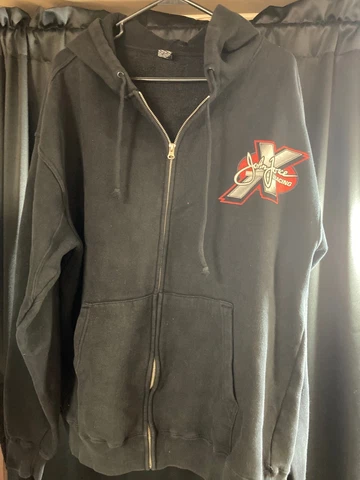 John Force NHRA Racing Sweatshirt Hoodie. Zipper Front Size XL Weight-2lbs Cover