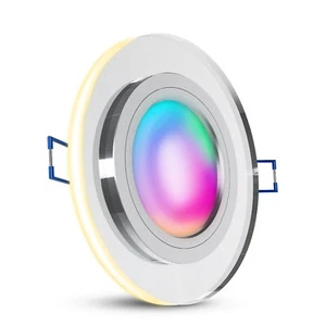 YAPU Glas Einbauspot mit LED Ring spiegelnd Smart LED RGB+W 4W dimmbar - Afbeelding 1 van 8
