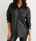 Women's Black Shirt Style Jacket Loose Fit Party Wear Soft 100% Lambskin Jacket