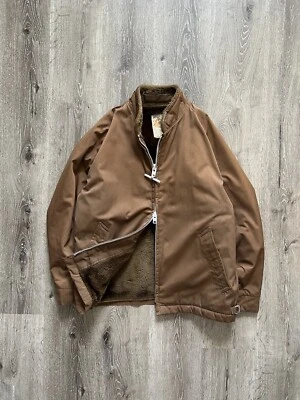 Мужская винтажная куртка на молнии Mighty Mac с подкладкой из искусственного меха коричневая размер 42 - Изображение 1 из 4