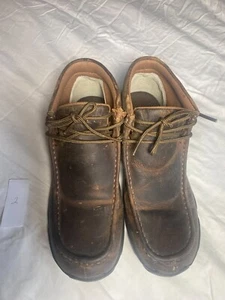 Justin braune Leder-Mokassin-Zehenpartie Schnürstiefel - Bild 1 von 7