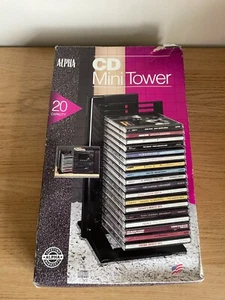 NEW Alpha Retro Vintage Plastic CD Storage Rack Mini Tower - For 20 CDs - Picture 1 of 5
