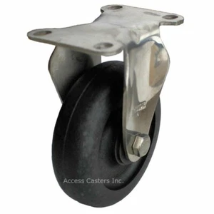 04HE04041R 4" Stainless Steel Rigid Caster from Albion, Nylon Wheel, 350 lbs Cap - Picture 1 of 2