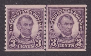 SELLOS DE MATT SCOTT #600 3 CENTAVOS ABRAHAM LINCOLN LÍNEA CONJUNTA PAR, MH, CV $60 - Imagen 1 de 3