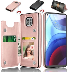 For Motorola Moto G Power/G Play/G Stylus 2021 Case Leather Wallet Card Stand - Zdjęcie 1 z 29