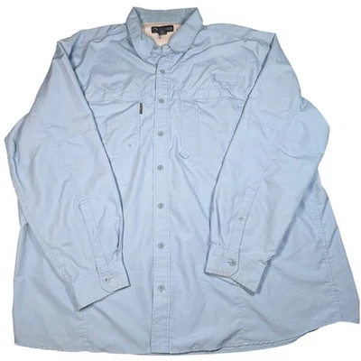Dri Duck Long Sleeve Button Up Shirt Men's 3XL Light Blue Fishing Outdoor - Image 1 of 4
