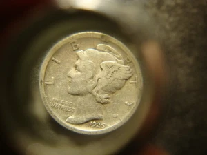 Moneda de diez centavos Mercury Super Fasces 1926-S F VF piel original TZX - Imagen 1 de 2