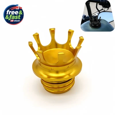 Gold Billet Fuel Cap For Harley Dyna Softail ’92-2017 & Triumph Bobbers Foto 1 de 4