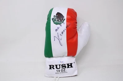 Julio Cesar Chavez Signed Auto PSA/DNA Mexican Flag Style Boxing Glove ID:453603 - Image 1 of 3