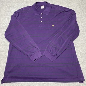 Brooks Brothers Shirt Mens XXL Purple Performance Polo Striped Classic Preppy 2X - Picture 1 of 10