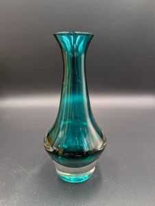 Mid-Century Modern Riihimäki Teal Green Art glass vase - Picture 1 of 5