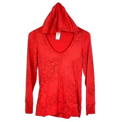 Camisa con Capucha Manga Larga The North Face XS VaporWick Roja Naranja Estampado Floral Foto 1 de 4